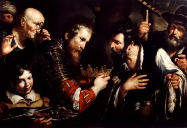Alexander de Grote herstelt de troon die door Abdolomino was usurpeerd