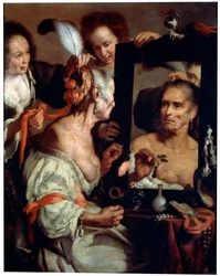 Oude coquette, vanitas, na 1630