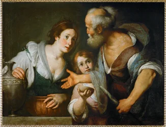 De profeet Elisa en de weduwe van Sarepta ... (olieverf op doek)