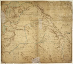 Kaart van het grootste deel van New Mexico, en een deel van Boven-Californië