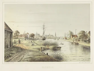 Gezicht op Alkmaar vanaf het Zeglis