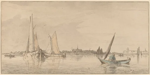 Rivier met stad, 1775