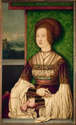 Bianca Maria Sforza, tweede vrouw van keizer Maximiliaan I (schilderij op hout)