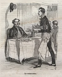 De restaurateur - gravure in 
