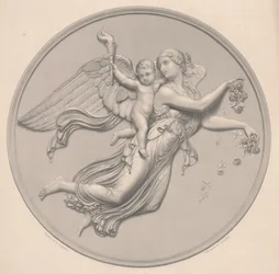 Ochtend, getekend door F. R. Roffe (fl.1850-63), gegraveerd door William Callio Roffe (1817-89), midden 19e eeuw (reproductie van gravure)
