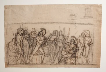 Agamemnons gevecht met Achilles. Doopvont