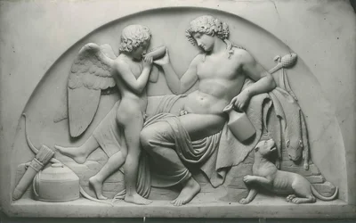 Cupido drinkt uit de beker van Bacchus