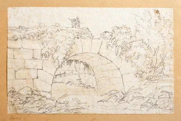 De Ponte de Nono-brug over de rivier de Marrano, buiten Rome (?)