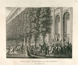 Motie gemaakt in het Palais Royal door Camille Desmoulins op 12 juli 1789