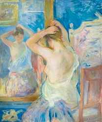 Voor de spiegel, ca. 1890