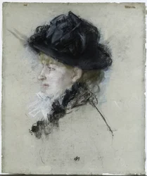 Mademoiselle Louise Riesener met een hoed