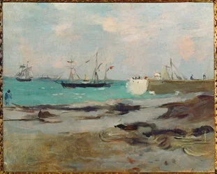 De havenmond van Boulogne (schilderij op doek)