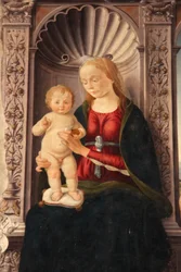 Madonna met kind op de troon met de heiligen Johannes de Doper en Jeronimo