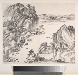 Landschappen, gedateerd 1814 (album van acht bladen; inkt op papier)