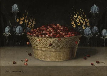 Stilleven met kersen, lupine en iris, c.1610