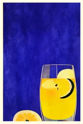 Citroendrank op blauw