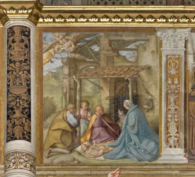 Centrale Schip, Vierde Noord Span, Aanbidding van de Herders, Boccaccio Boccaccino 1516-17