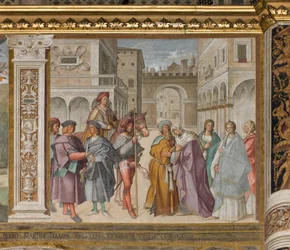 Centrale Schip, Eerste Noord Span, Ontmoeting van St. Joachim en Sant