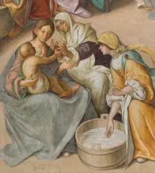 Centrale Schip, Tweede Noordelijke Span, Geboorte van de Maagd, Boccaccio Boccaccino 1514-15, Detail
