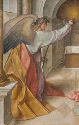 Centraal Schip, Derde Noordelijke Span, Annunciatie (detail)