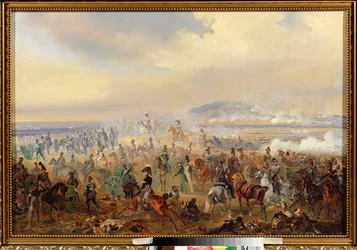 De slag bij Leipzig in oktober 1813