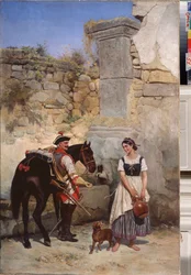 Scène bij de put