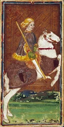 Kaart van het Tarotspel van de Visconti-familie van Bonifacio Bembo, midden 15e eeuw - Bergamo, Galleria dell