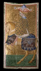 Visconti-Sforza-tarotspellen: het paard van denari