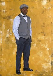 Elegante man in goud