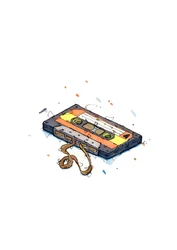 Afgewikkelde cassetteband