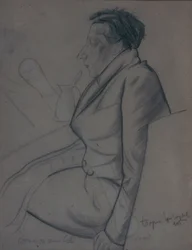 Portret van de dichter Velimir Khlebnikov 1885-1922, 1915