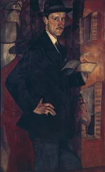 Portret van de kunstenaar Mstislav Dobuzhinsky 1875-1957, 1917