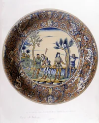 Daphne verandert in een Laurier om aan Apollo te ontsnappen - in Collection of Italian faiences of the XV, XVI and XVIII centuries