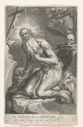 Heilige Hiëronymus van Betlehem als kluizenaar