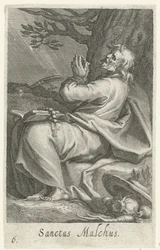 Heilige Malchus van Chalcis als kluizenaar