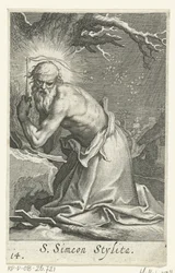 Heilige Simeon Stylites de Oudere als kluizenaar