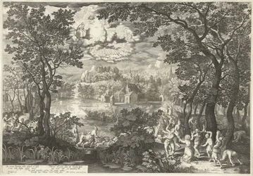 Landschap met martelaarschap van heilige Stefanus