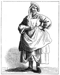 Vrouw die handelt in oude hoeden, 1737-1742
