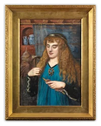 Een meisje dat wol windt, ca. 1890