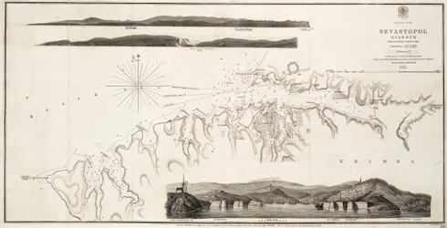 Haven van Sebastopol aan de Zwarte Zee, uit de Russische opmeting van 1836