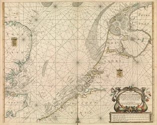 Kaart van de Noordzee en de Nederlandse kust