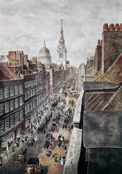 Cheapside Street in Londen, gravure, Engeland, Verenigd Koninkrijk