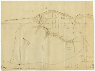 Kaart van Yorktown, Virginia, oktober 1781