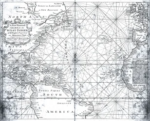 Kaart van de Noord-Atlantische Oceaan door Mount en Page
