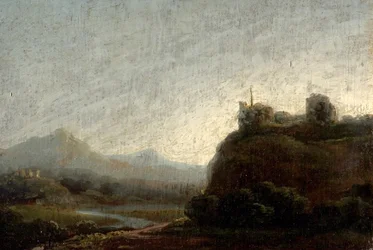 Bergachtig landschap, avond
