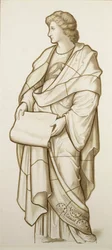 Muse van Literatuur - Cartoon voor Glas-in-lood, c.1890