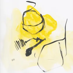 Abstracte gele figuur