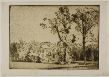 Het huis van Charles Deering in Evanston, vooraanzicht
