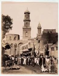 Feest in de straten van Caïro - fotografie door de gebroeders Zangali, eind 19e eeuw