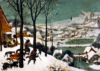 Jagers in de sneeuw, winter, 1565